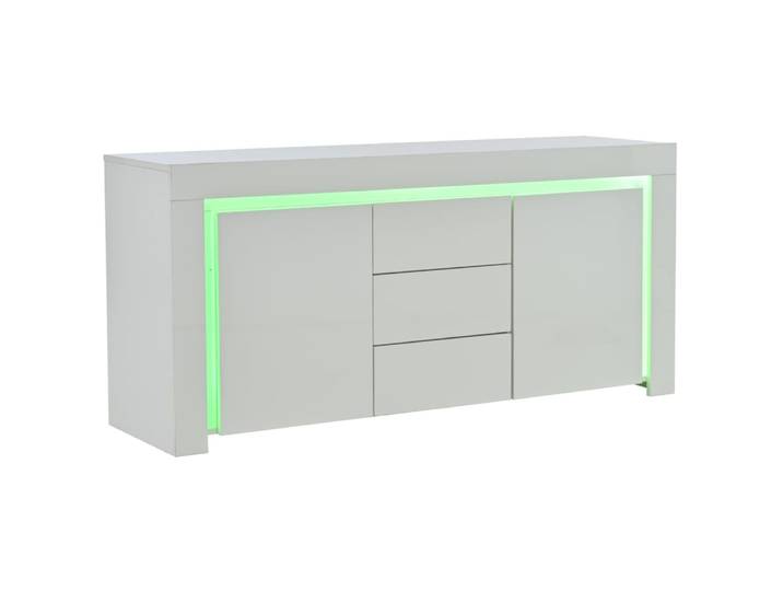 Buffet en mdf avec led blanc 140 x 40 x 65 cm