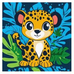 Ideyka Malen nach Zahlen - Fröhliche Leopardenkinder (66128777)