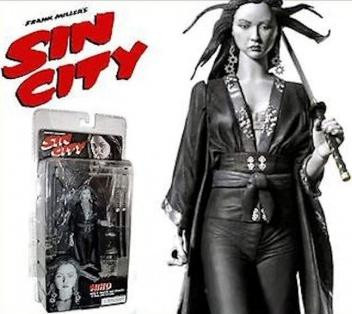 NECA Sin City Actiefiguur Miho met zwaarden, zwart en wit