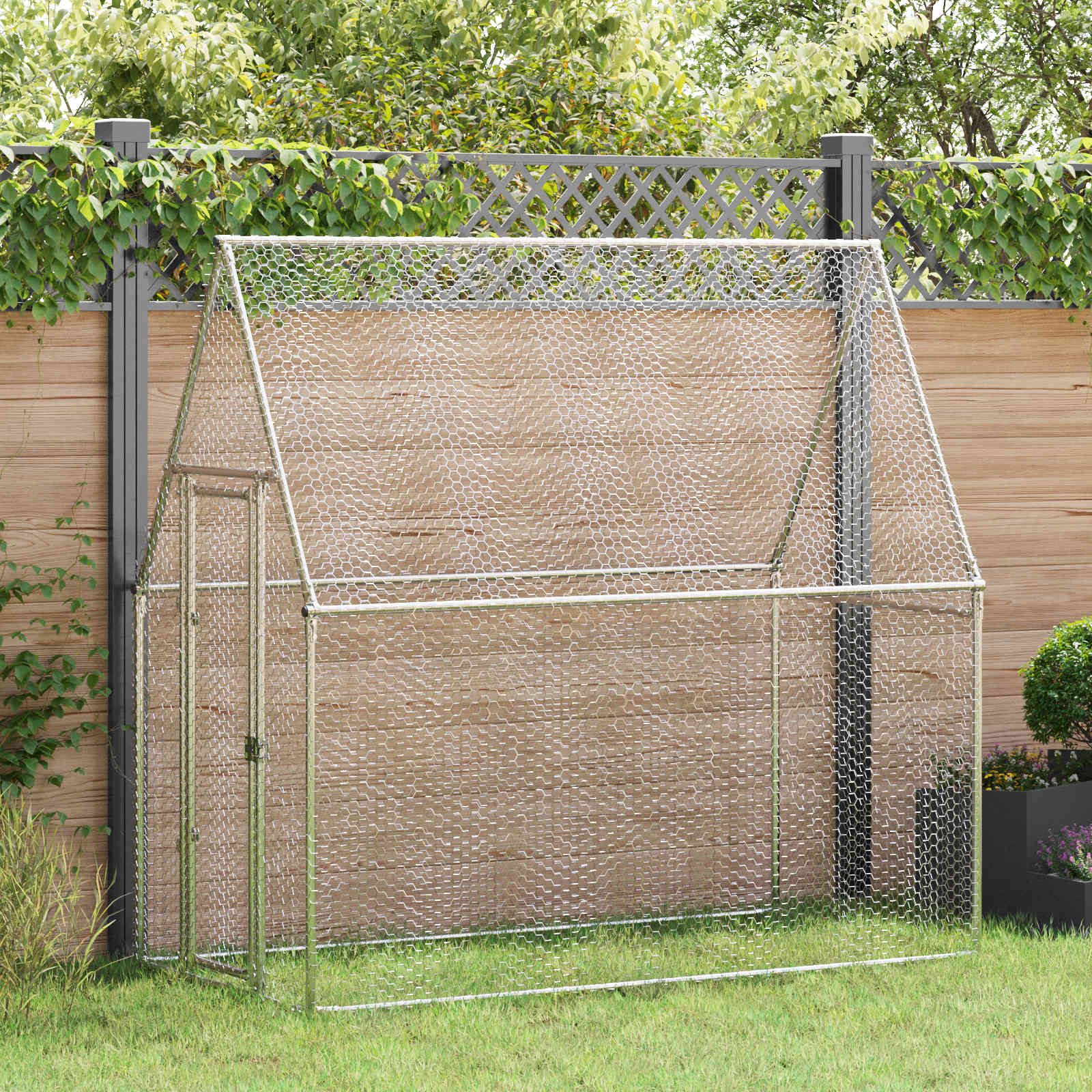 vidaXL Cage pour poules argenté 200x100x190 cm acier galvanisé