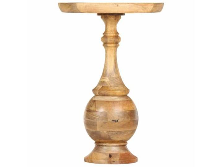 Runder Beistelltisch Massivholz Mango 43x43x66 cm Handgefertigt, feine Maserung für Wohnzimmer und Terrasse, leicht zu reinigen, einzigartiges Design