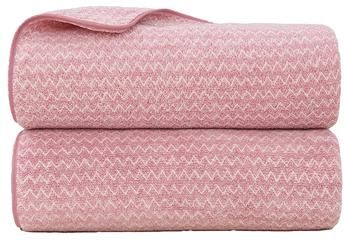 JML Highly Absorbent Chevron Fleece Bath Towel Set of 2 with Hanging Loops