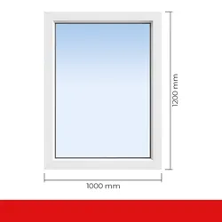 Kunststofffenster 100x120 cm weiß – Aluplast IDEAL 4000, 1-flügelig, 2-fach verglast
