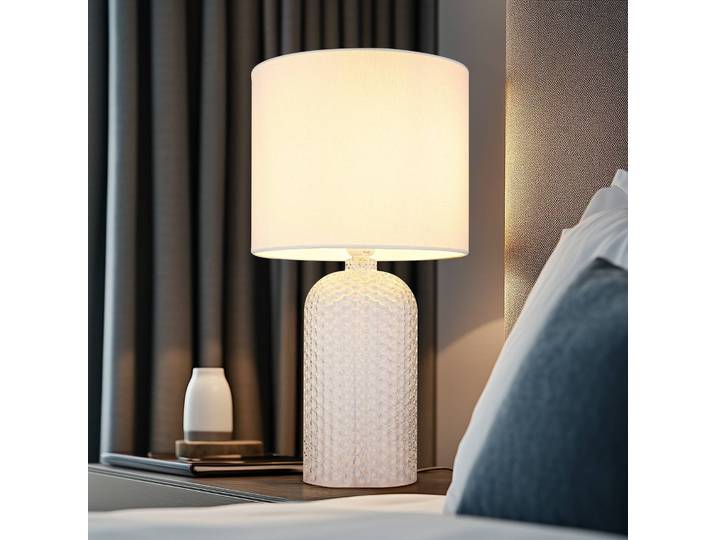 Globo Tischlampe Sofia, weiß / opal, für Wohn- / Esszimmer, Glas, Tischlampe