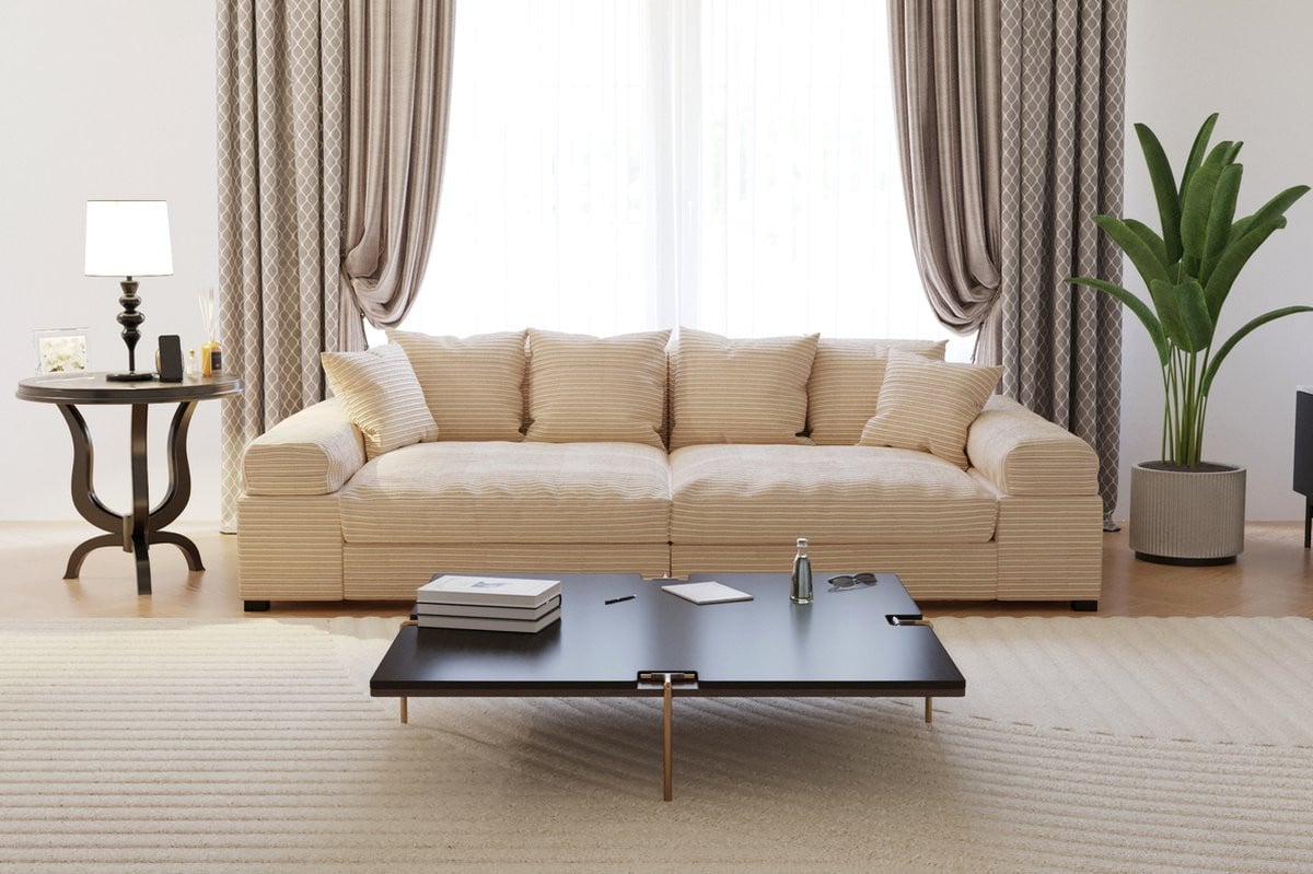 Big Sofa Fatguy Hoekbank met slaapfunctie en afneembare hoezen - Beige Corduroy