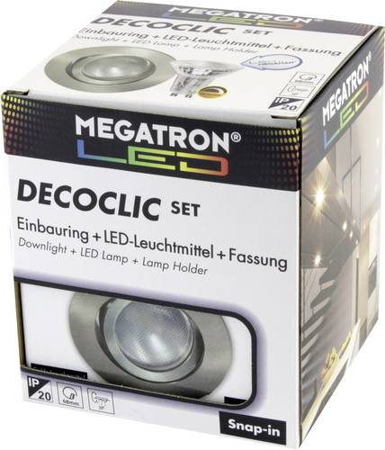 Megatron MT75404 Einbauleuchte LED GU10, GU5.3 5.5W Eisen (gebürstet)