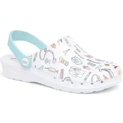 Damen Clogs "ODEN+ PRINT" aquamarine - 37 - Weiß