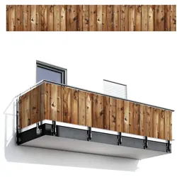 BALKON-SICHTSCHUTZ Holz - Regale - Braun Balkon Deko 500x75 cm