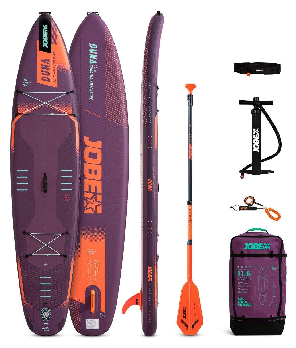 Jobe Aero Duna SUP Board 11.6 Paket Purple Stand up Paddle aufblasbar 350cm