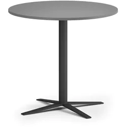 Couchtisch AURA, Durchmesser 60 cm, schwarzes Fußgestell, Graphit
