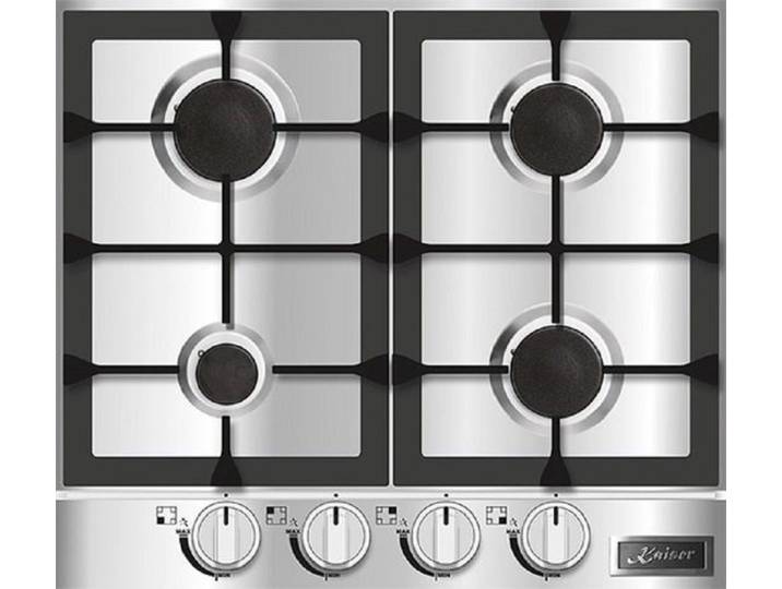 Kaiser Küchengeräte Gas-Kochfeld, Einbau Gaskochfeld 60 cm, Edelstahl Einbau Herd 3,8 kW WOK