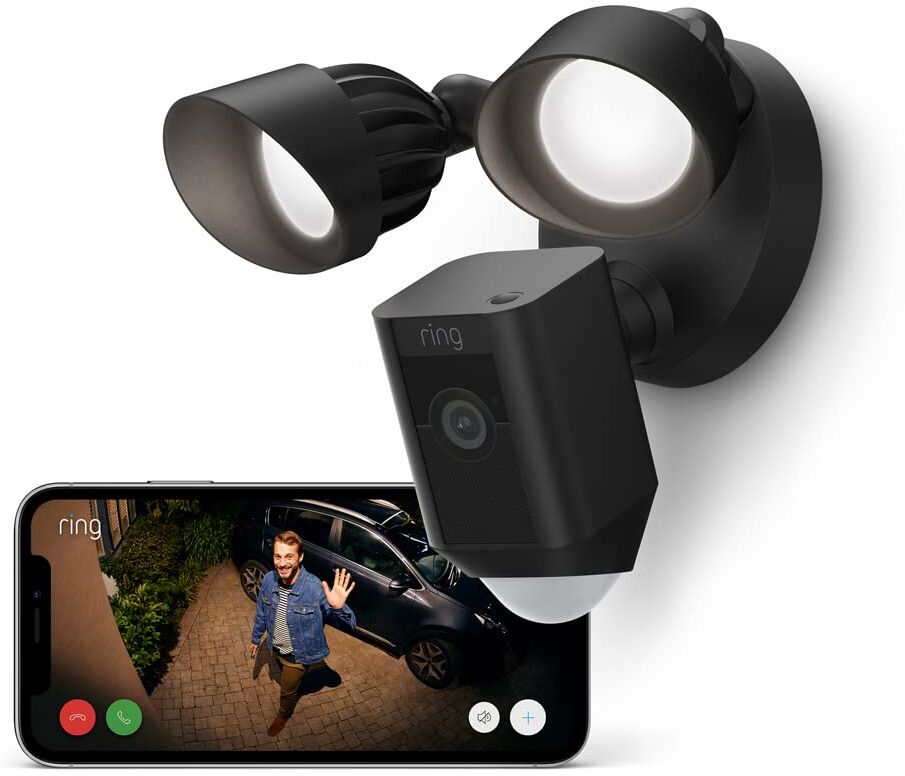 Ring Floodlight Cam Wired Plus Outdoor Security Camera 1080p HD Video LED Floodlights Siren Wifi Hardwired alternative to CCTV system