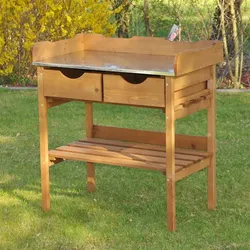 Dazikemo Pflanztisch Gärtnertisch Holz braun 80x45x86 cm