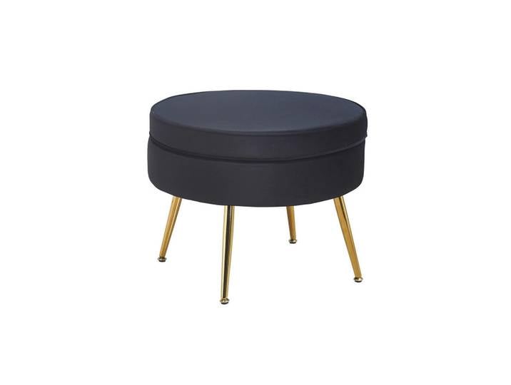 Livetastic Hocker, Schwarz, Metall, rund, 41 cm, Wohnzimmer, Hocker, Sitzhocker