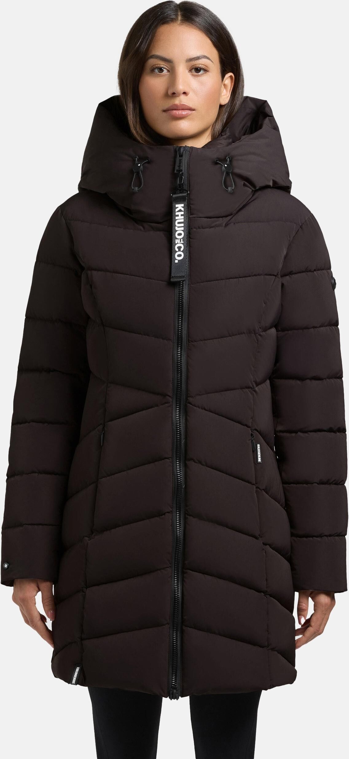 Wintermantel KHUJO "Wintermantel Dier", Damen, Gr. XXL, lila (moody plum), Obermaterial: 100% Nylon NY.  Obermaterial: Futter: 100% Nylon NY. 100% Polyester PES., Mäntel Wintermantel