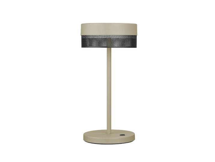 HELL LED-Tischleuchte Mesh Akku, Höhe 30cm sand/schwarz Mesh, dimmbar, creme / amber, für Wohn- / Esszimmer, Aluminium, Modern