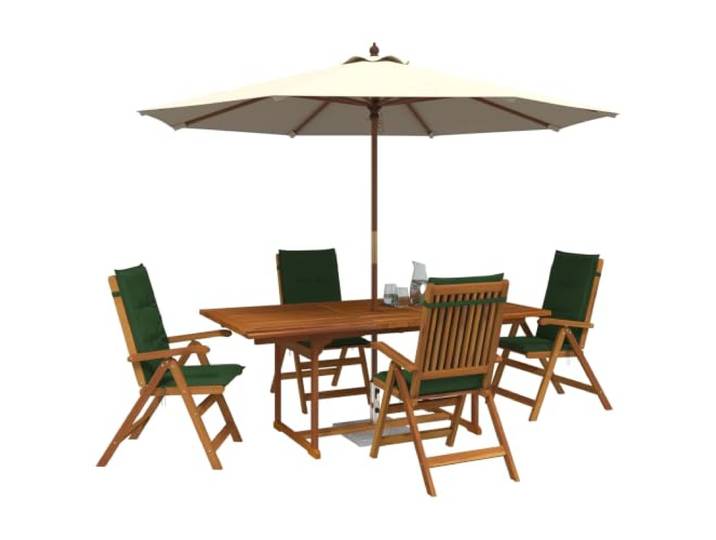 vidaXL 5-teiliges Garten-Esszimmer-Set Natur Massivholz Akazie Stabiler Massivholzrahmen. der für den Außenbereich konzipiert wurde