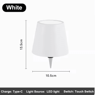 Inspire Picks Wireless LED Bottle Table Lamp Touch Control Rechargeable Bar Light rgb b Style white