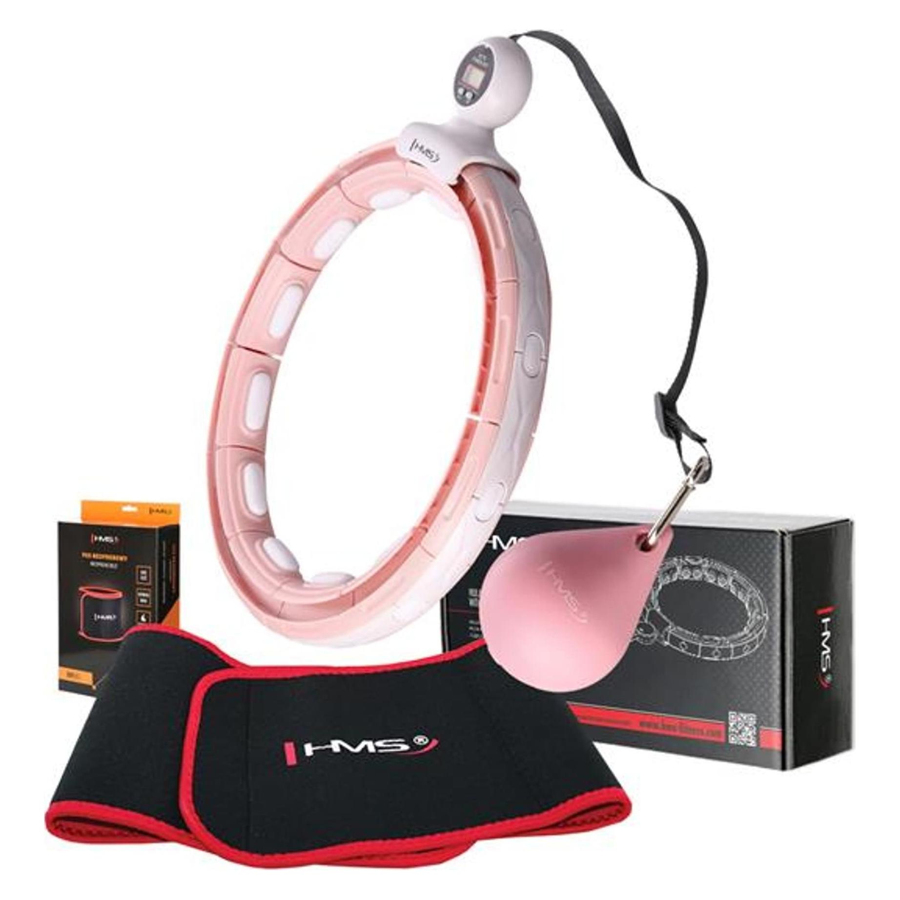 HMS Magnetisches Hula Hoop Set Pink Hhm15 Mit Zähler + Abnegürtel Br163 Rot (100 cm, 1200 g) (17-44-606)