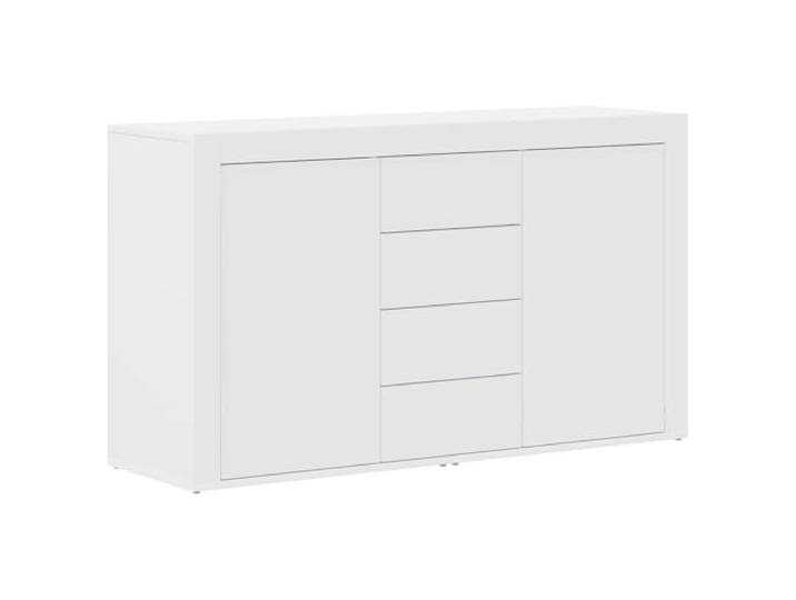 Fisinber Sideboard Weiß 120 x 36 x 69 cm Kommode 4 Schubladen 2 Türen Vielseitiger Mehrzweckschrank aus Holzwerkstoff für Wohnzimmer, Esszimmer und Flur mit 120 kg Belastbarkeit.