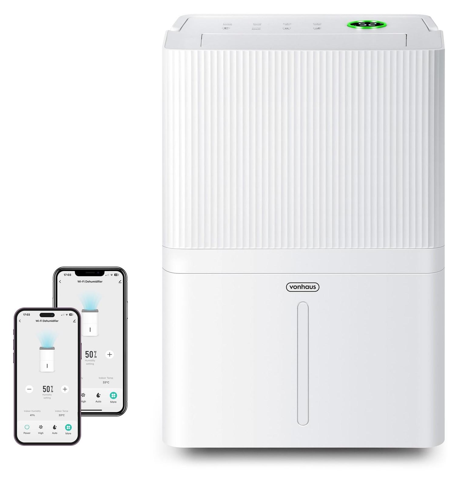 Luftentfeuchter Entfeuchter Raumentfeuchter - 30 Liter pro Tag - 5,3 Liter Wassertank - WLAN - Schlafmodus