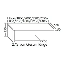 Burgbad Konsolenplatte selbstheilend 450x806x550 Kiesel Samtmatt, WPDJ080LA0287 WPDJ080LA0287