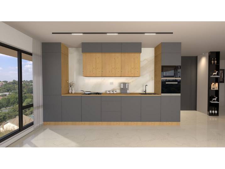 ROYAL24_MARKT Küchenzeile Nexa Küchenzeile KÜ-LN-004 – 420 cm – Modernes Küchensystem, (Komplett Set), Feinste Qualität - Modern - Zeitlos