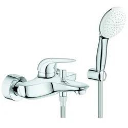 Grohe Eurostyle Einhand-Wannenbatterie, Ausladung 185mm, mit Brausegarnitur, Tempesta 110 Handbrause, 1 Strahlart, 25286003