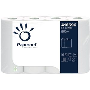 Papernet Küchenrolle 416596 3-lagig, 51 Blatt je Rolle, Zellstoff, saugstark und reißfest, 4 Rollen