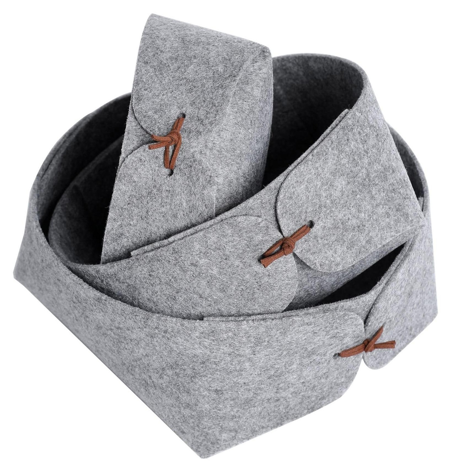 Dripio Set van 3 stapelbare en opvouwbare opbergmanden van textiel, grijs