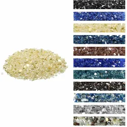 VEVOR Feuerglas, 4,5 kg hochtemperaturbeständige Glassteine, 12,7 mm reflektierende Feuerstellen-Glasperlen, Feuerstelle Glasfelsen, Kaminglas, Feuerkristall, Feuerperlen, für Kamin, Golden