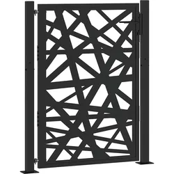 vidaXL Gartentor Schwarz 105x130 cm Stahl Lichtdesign