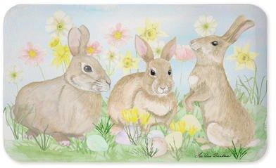 "Stupell Easter Bunnies in Grass Printed Anti-Fatigue Floor Mat, design by Lee Ann Sanders, 30""x18"""