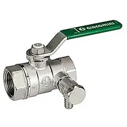 Giacomini Kugelhahn R250WS 250SX144 3/4", mit Entleerung, grüner Hebelgriff