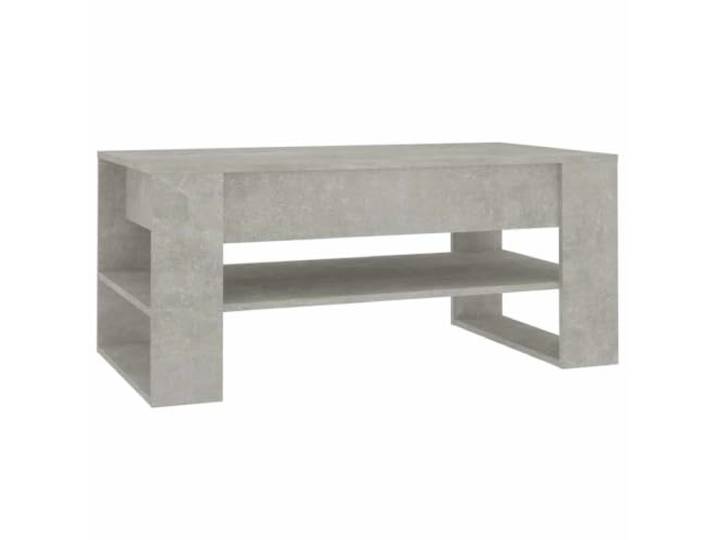 LASWWQMRF Couchtisch Betongrau 102x55x45 cm Holzwerkstoff mit Ablage Stabiler Sofatisch in Beton-Optik fuer Wohnzimmer, bietet praktische Unterablage fuer Zeitschriften und Dekoration.