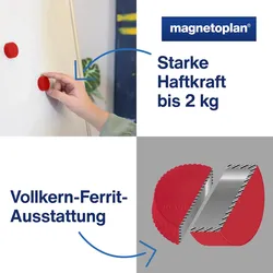 magnetoplan Discofix Rundmagnet "magnum", rot
