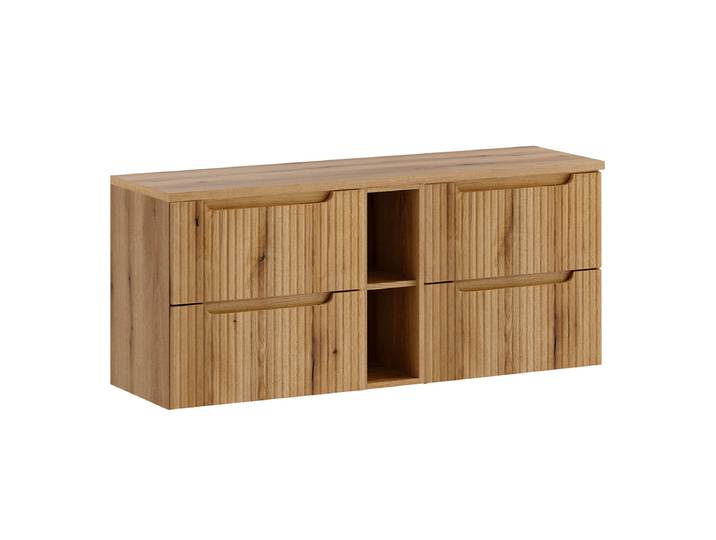 Meuble sous-vasque 140cm 4 tiroirs 2 niches Riva Bois