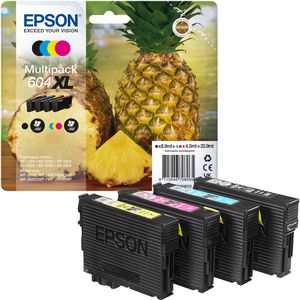Epson 604XL C13T10H640 Ananas, Multipack, schwarz, cyan, magenta, gelb Tinte