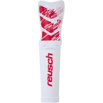 Fußball Schienbeinschoner REUSCH "Shinguard Attrakt Supreme" Gr. M, rot (rot, weiß), Protektoren, M, Kunstfaser, mit optimalem Halt