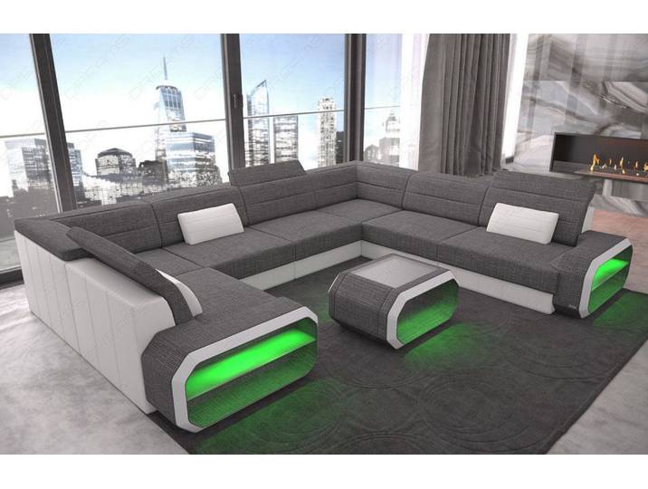 Stoff Wohnlandschaft Verona U-Form