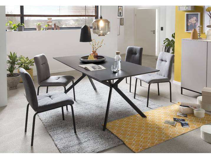 TPFLiving Esszimmertisch NIILO - 180x90 cm - MDF mit Dekor, Gestell Metall