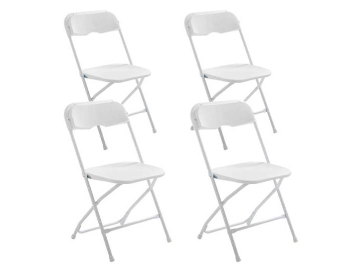 Chaises pliantes d'appoint blanches - MOB EVENT PRO - Lot de 4 - Acier et résine plastique - Contemporain