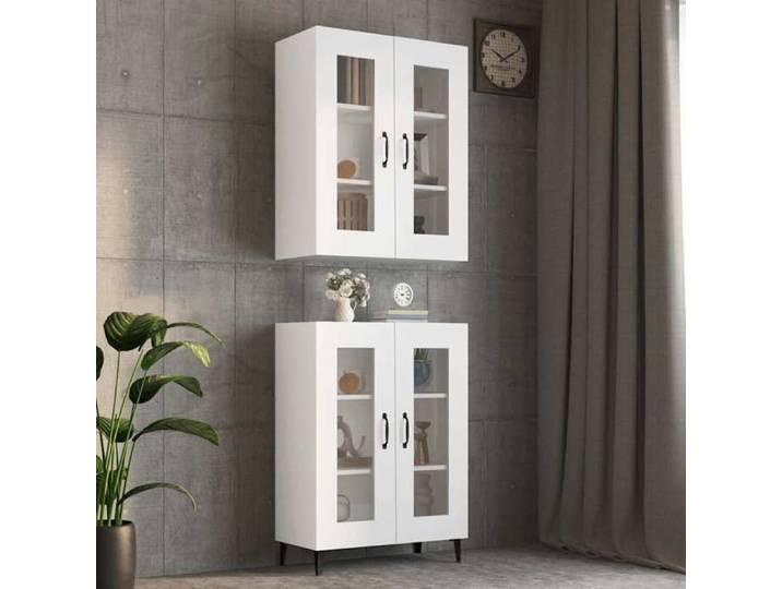 Blanc Armoire murale suspendue Blanc 69 5x34x90 cm - Meuble Rangement LV33277