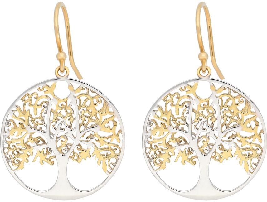 Paar Ohrhänger FIRETTI "Schmuck Geschenk Silber 925 Ohrschmuck Ohrhaken Lebensbaum", gold (silberfarben, gelbgoldfarben), Ohrringe, Damen, Silber 925 (Sterlingsilber)