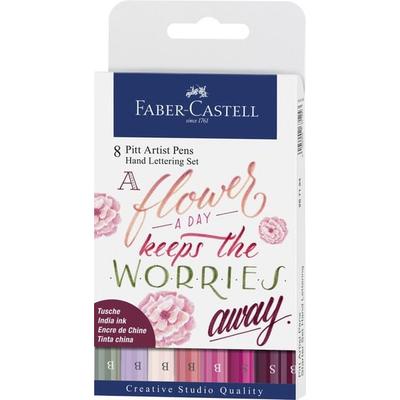 Faber-Castell Tuschestifte Pitt Artist Pens Hand Lettering, Pinktöne, 8er Etui