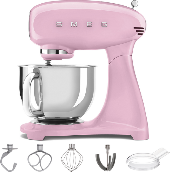SMEG Full Color Rose - Batteur mélangeur planétaire - Cuve en acier inoxydable de 4,8 litres
