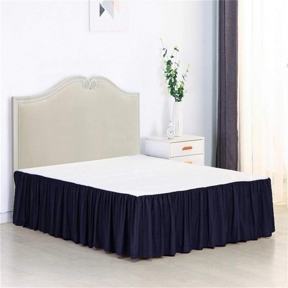 Bedrok Polyester Bedlaken met Volant - Blauw - 150 x 203 cm