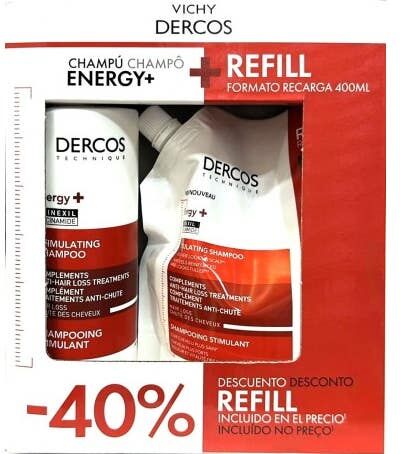 Vichy Dercos Energy+ Champú Estimulante 400ml + Recarga 400ml