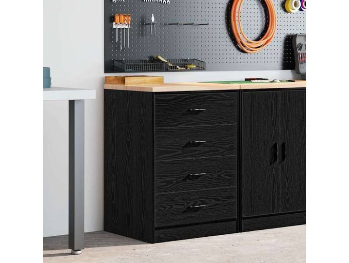 Armoire de rangement de garage noir 60x51x85 cm bois de pin armoire armoire à outils armoire basse armoire de 860599