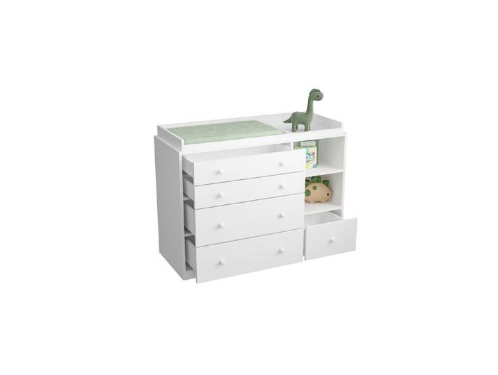 FUFU&GAGA Wickelkommode Wickelkommode mit Stauraum, Baby-Kommode weiß, MDF, 120×50×91,5 cm